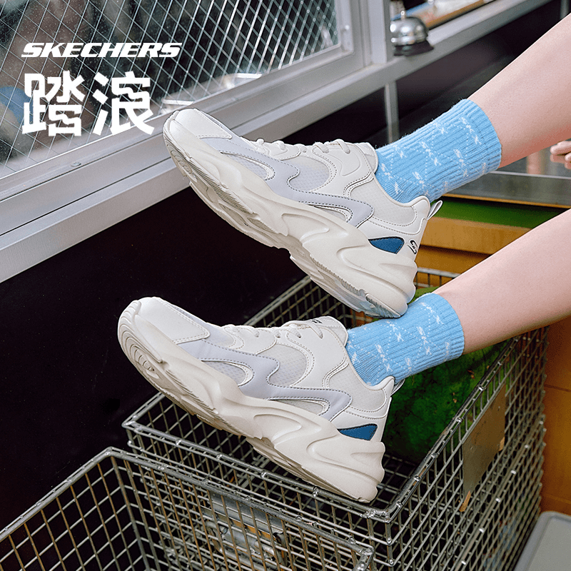斯凯奇 女款透气百搭拼接老爹鞋 127.2元
