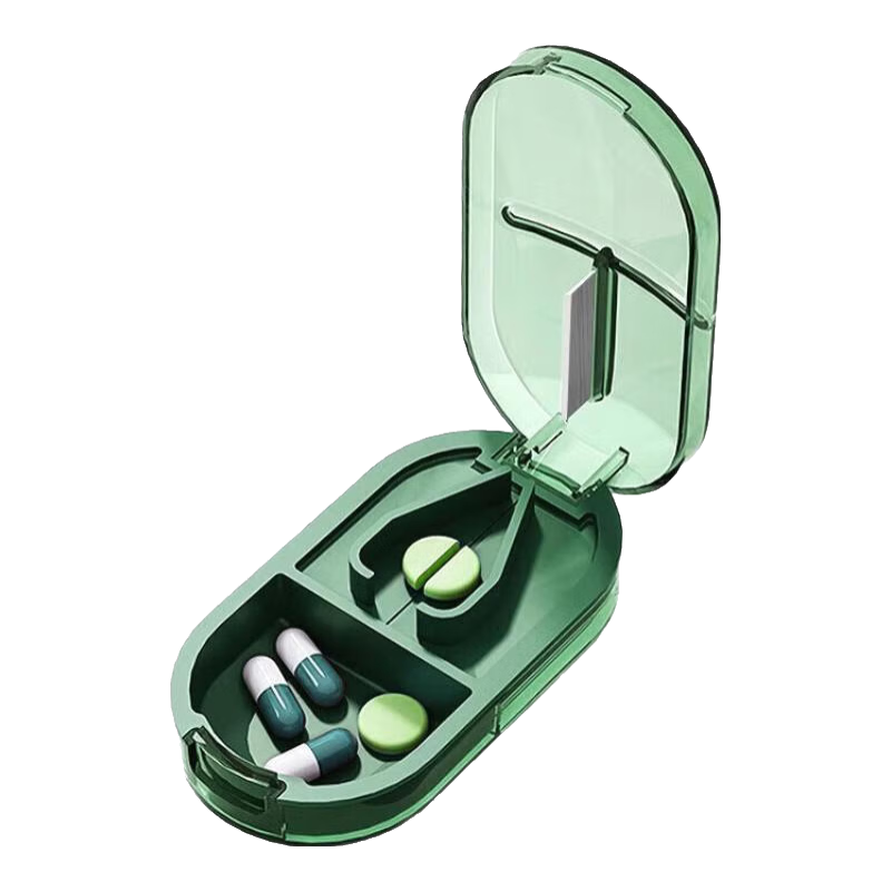 plus会员：百草园 药盒 便携吃药提醒器 七天一周每日早中晚随身分药 透明