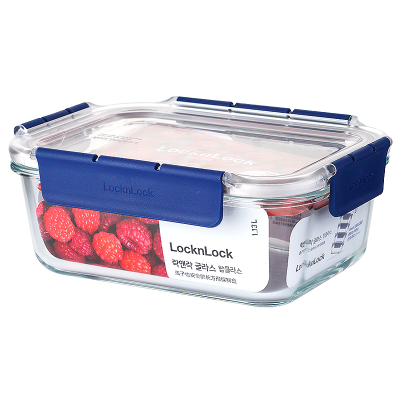 LOCK&LOCK 玻璃保鲜盒透明盖微波炉专用加热饭盒冰箱收纳盒上班带饭 27元（需