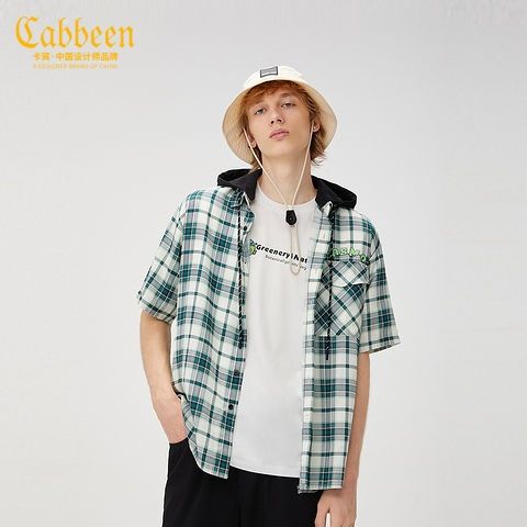 百亿补贴：Cabbeen 卡宾 商场同款卡宾都市男装休闲短袖衬衫2212111026潮流格纹