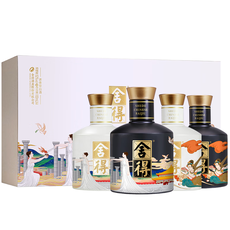 舍得 白酒 舍得大典礼盒装 52度 浓香型白酒 52%vol 100mL 4瓶 ￥318