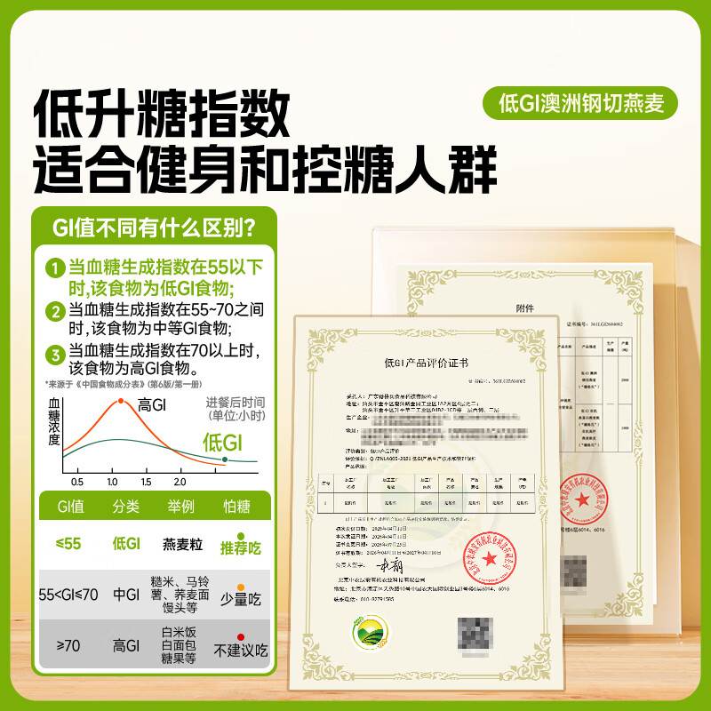 穗格氏 低GI钢切燕麦片 无添加蔗糖 1kg 24.9元 - 清风线报