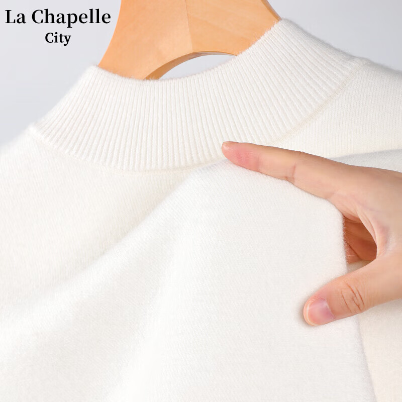 La Chapelle City 拉夏贝尔 女士半高领针织毛衫 加绒加厚 ￥36.55