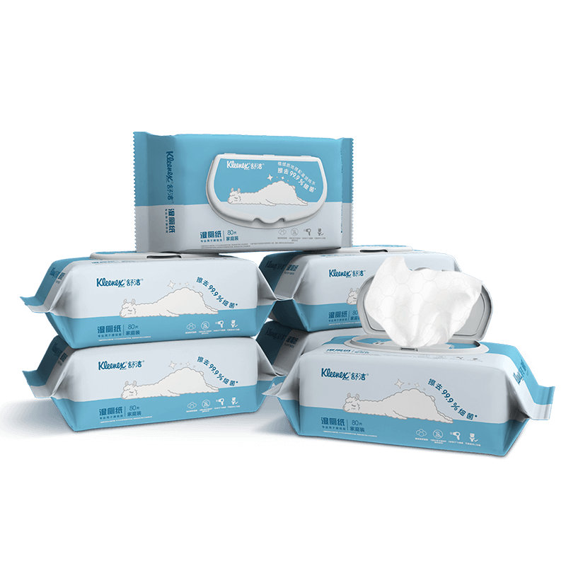 PLUS：舒洁（Kleenex）羊驼湿厕纸 80片*6包（480片）*3件 赠40片 127.28元（合42.43