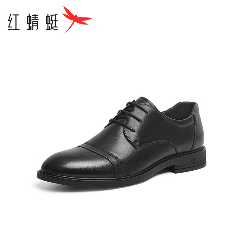 红蜻蜓 正装皮鞋2024夏季商务时尚德比鞋男 WTA24120黑色40 259元