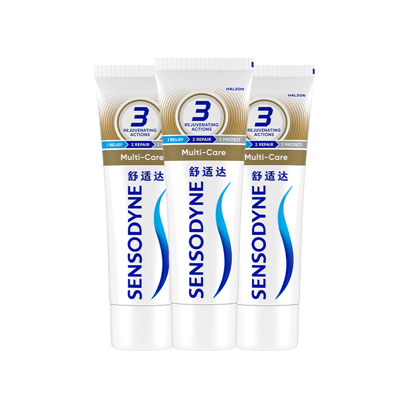 移动端、京东百亿补贴：SENSODYNE 舒适达 多效护理牙膏180g*3 72元