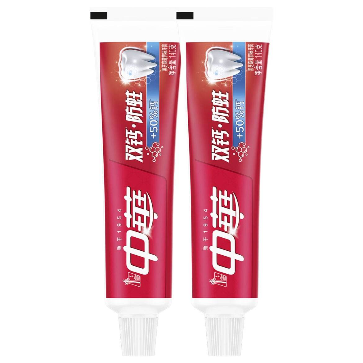 中华 双钙防蛀齿白牙膏 140g×2支 薄荷味 5.45元（合2.72元/支）