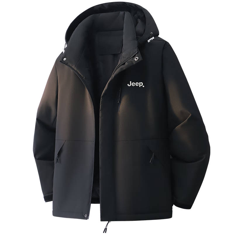 JEEP 棉服男工装冬季外套男防风棉衣男冲锋登山服防寒棉袄男黑色XL 219.5元