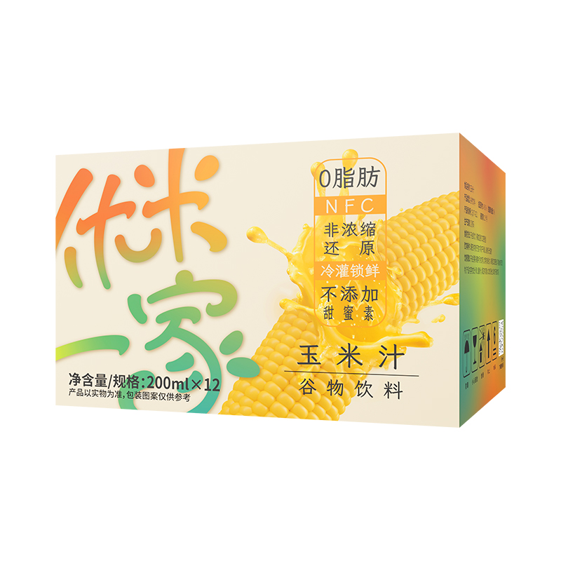 优米一家 玉米汁 200ml*12瓶 19.9元包邮（需用券）