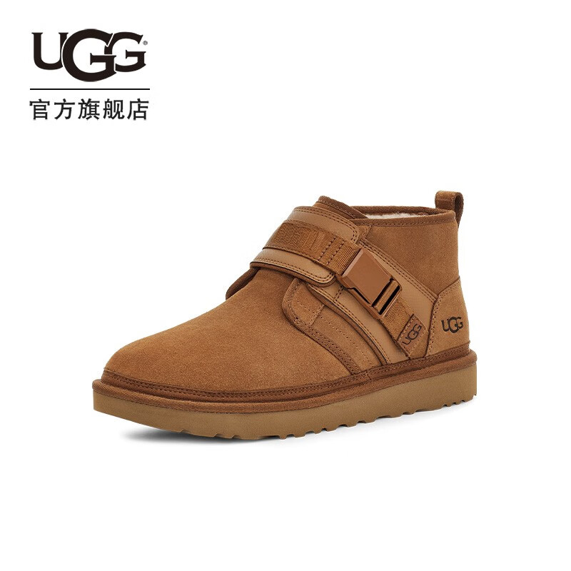 UGG 男士休闲平底圆头时尚靴纽姆搭扣舒适雪地靴 1118570 CHE | 栗色 41 864.15元