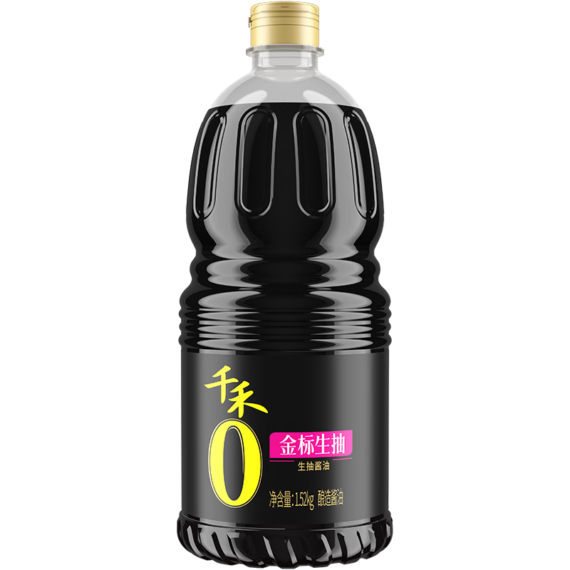 再降价：千禾酱油 金标生抽 酿造酱油 1.52kg 不使用添加剂 11.68元（需用券）