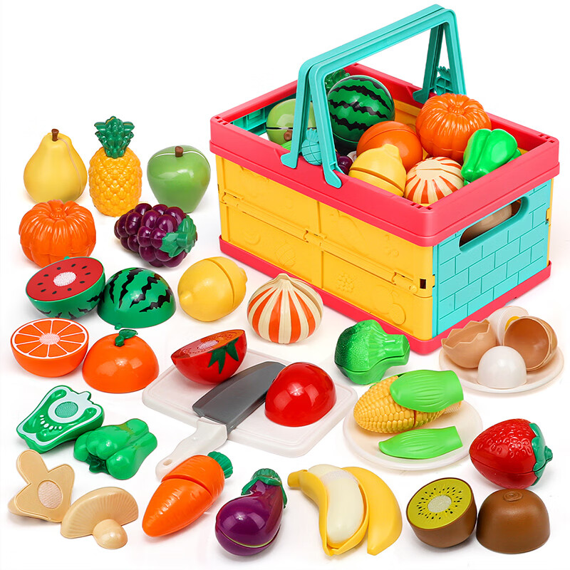 NUKied 纽奇 儿童玩具厨房果蔬切切乐 果蔬折叠篮 25件 29.9元包邮（双重优惠
