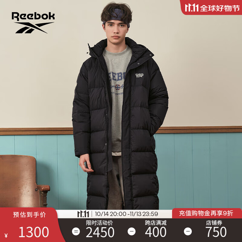 Reebok 锐步 经典复古时尚梭织保暖长款羽绒夹克 23FRC285UGH0 A/XL 1300元（需用券