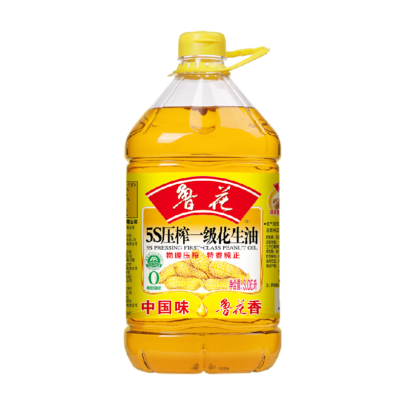 鲁花 香飘万家5S压榨一级浓香花生油3.06L ￥82.55