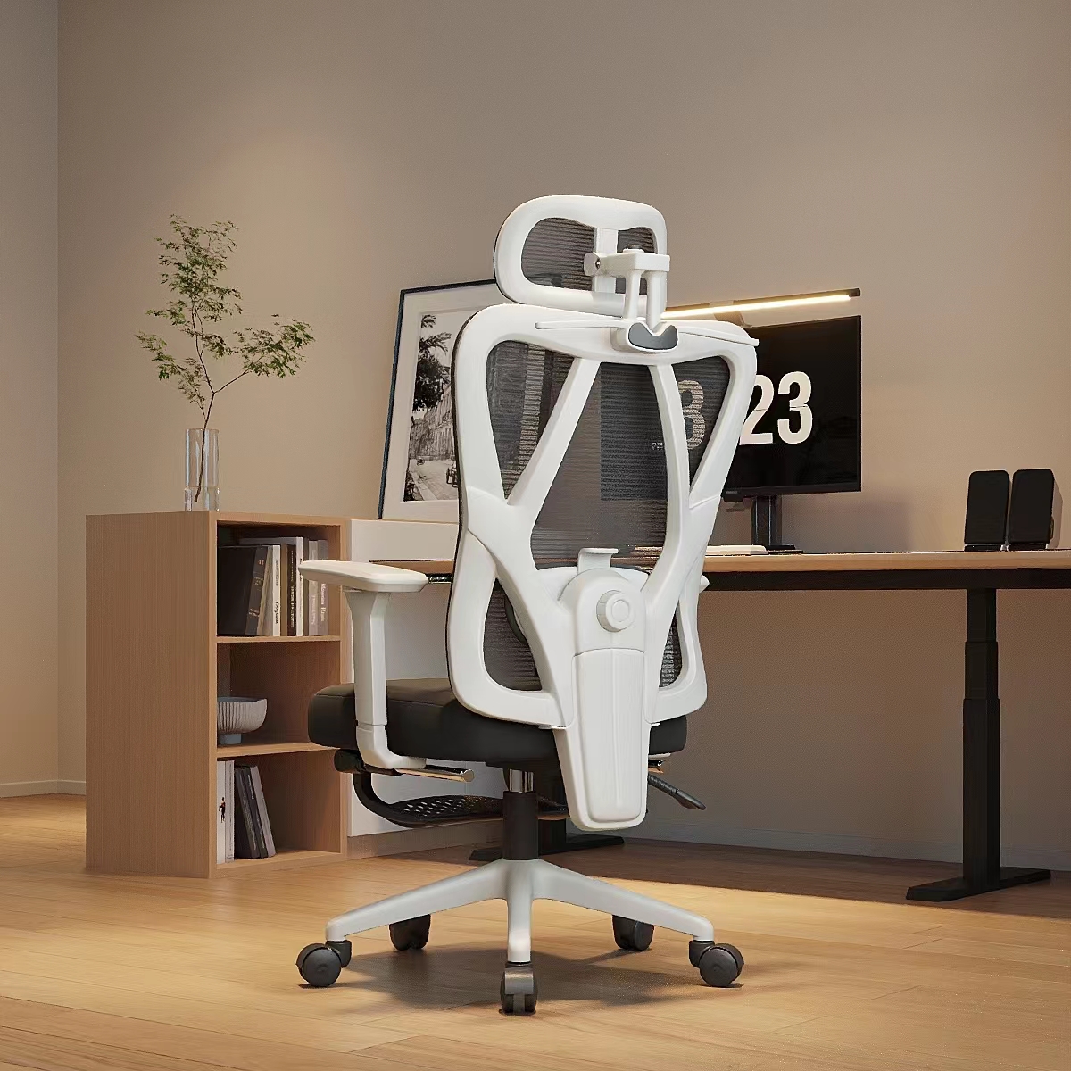 云祈 819电脑椅人体工学椅 白灰：3D扶手+ 三级杆+ 4D头枕 215.01元包邮（需用