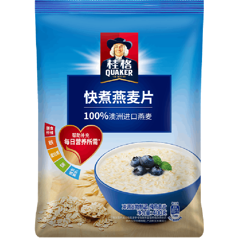 QUAKER 桂格 快煮原味燕麦片400g ￥3.45