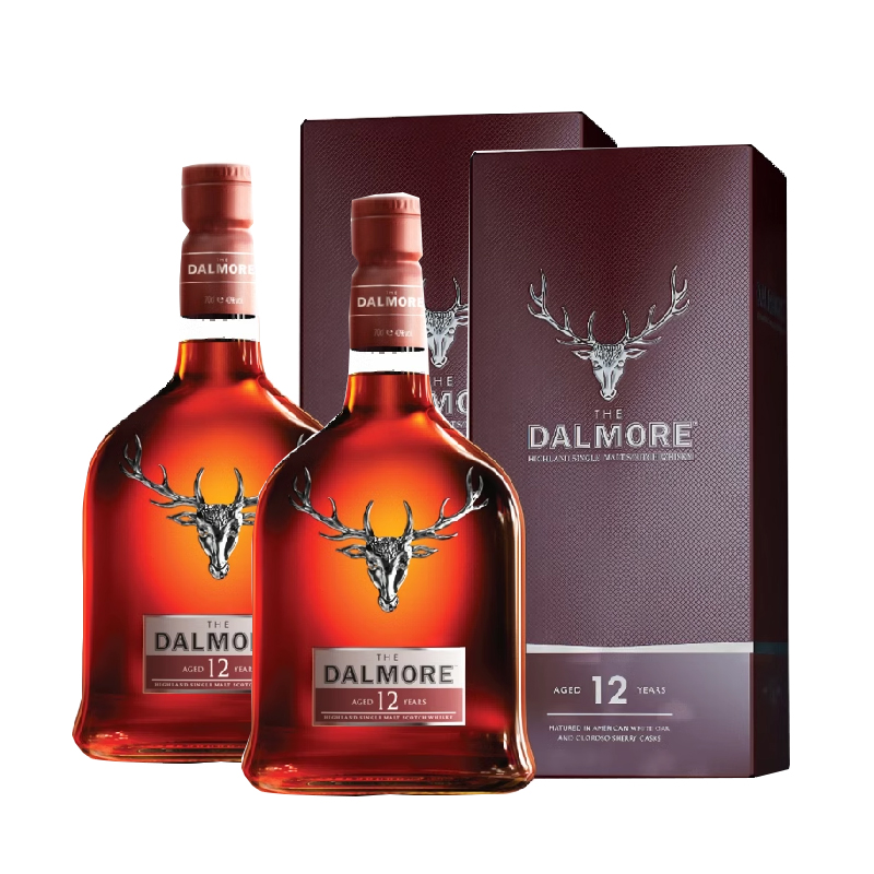 88VIP：THE DALMORE 大摩 DALMORE/大摩12年单一麦芽苏格兰威士忌700ml*2瓶 1014.6元