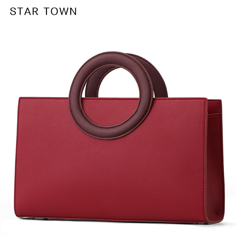Star Town 繁星小镇 STARTOWN小众设计包包女2021新款手提包斜挎女包新娘红色结