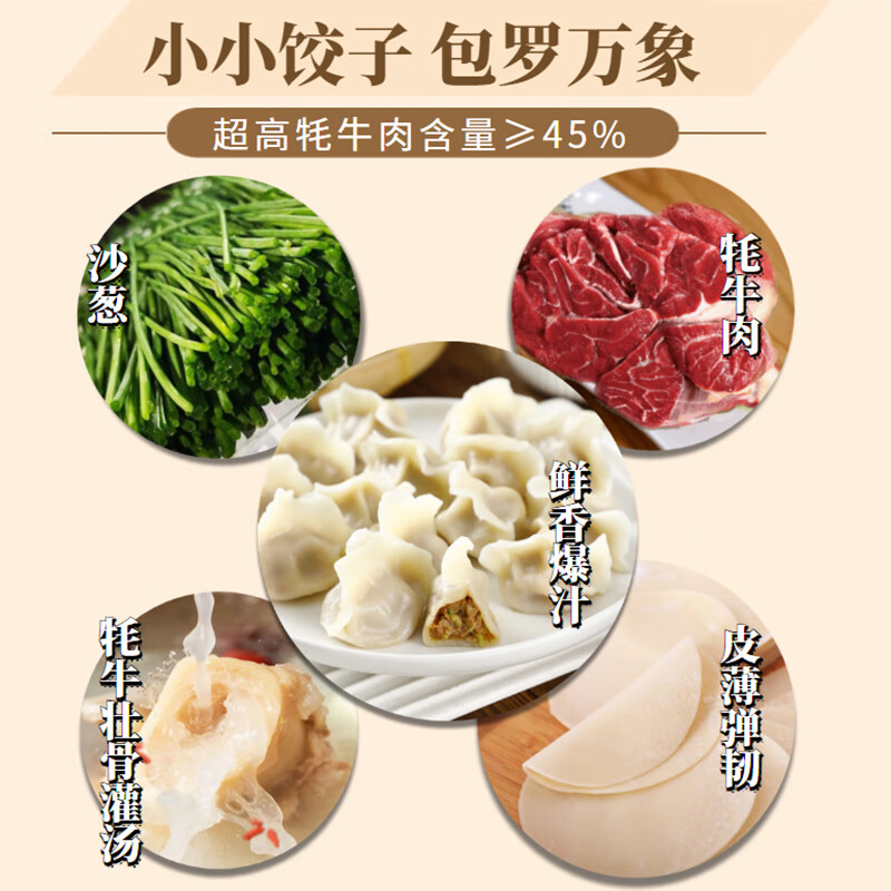 天天念叨 牦牛肉沙葱水饺320g*2袋 共36只 17.5元（需买4件，需用券）