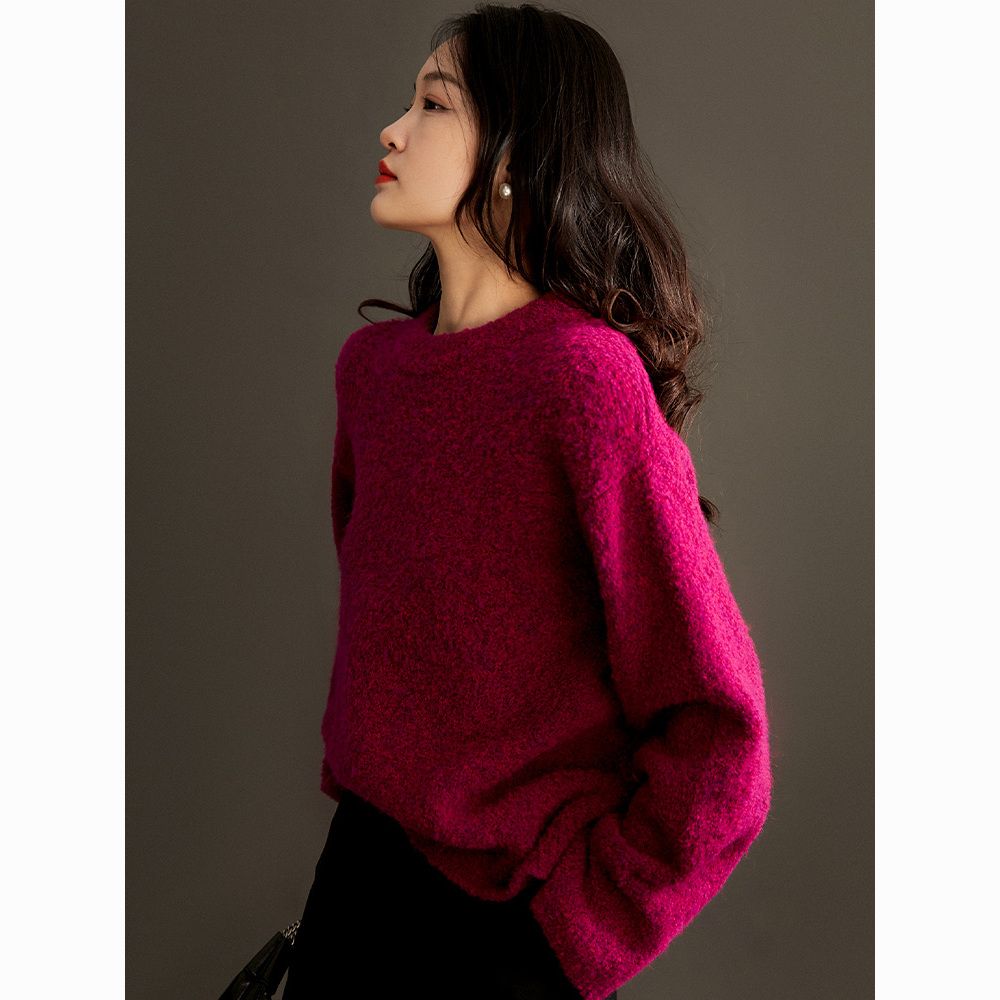 KELE COCO 巴拉克拉法帽羊毛针织衫女新款慵懒风套头宽松长袖毛衣 269.99元