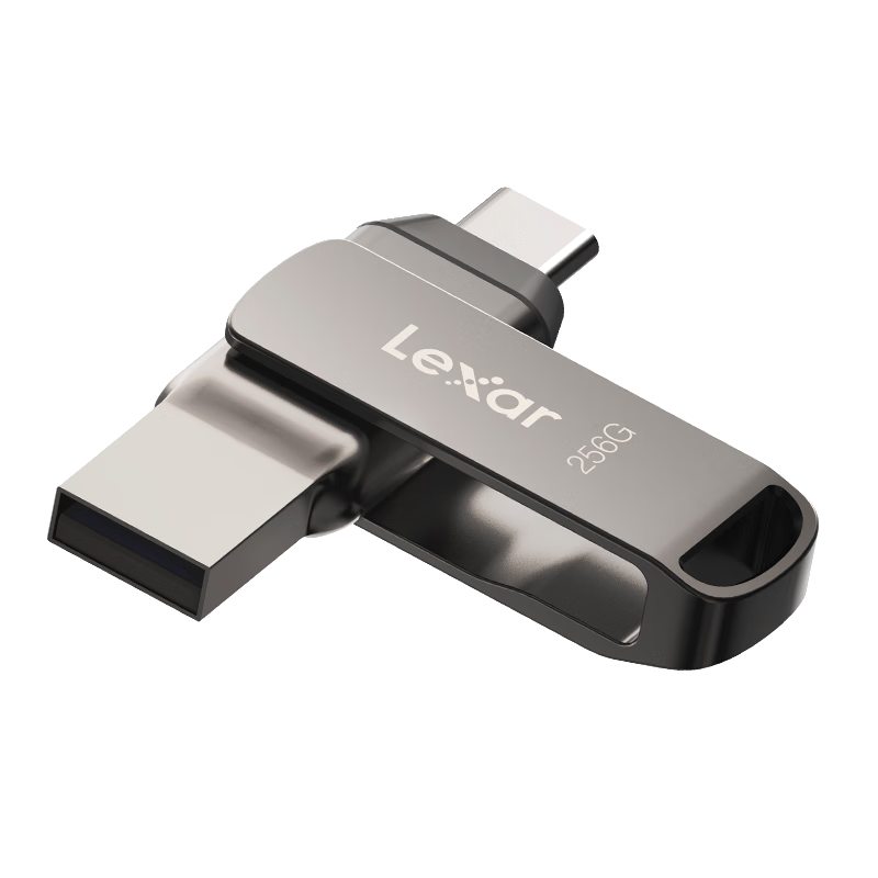 Lexar 雷克沙 D400 U盘 金属双接口 OTG 256GB USB3.1 Type-C 64.9元 包邮