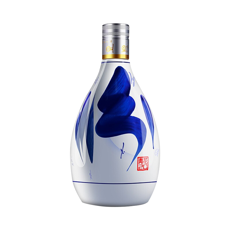 plus会员：汾酒 青花20 清香型高度白酒 53度375ml 单瓶装 277.55元（返卡10后）