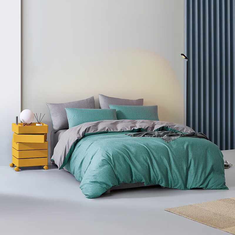 lovo乐蜗家纺床上磨毛四件套时印绿色15米床被套200x230cm891元需用券