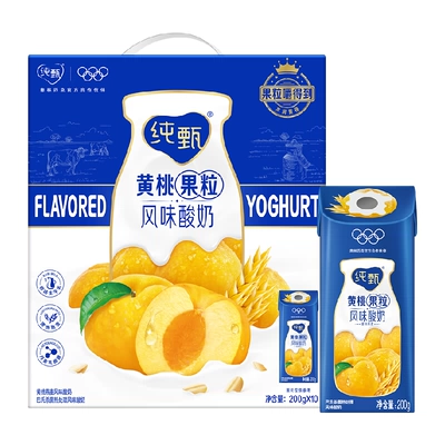 蒙牛 纯甄燕麦黄桃果粒风味常温酸奶 200g*10包 24.52元