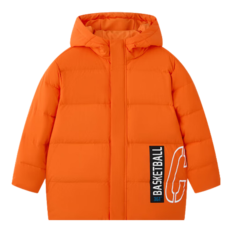 361° 童装男女童加厚防风羽绒服年冬季通码保暖羽绒外套 茜橙 170cm 106元