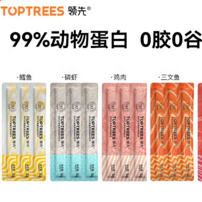 Toptrees领先 主食猫条全价 14g*15条 9.6元（需领券）