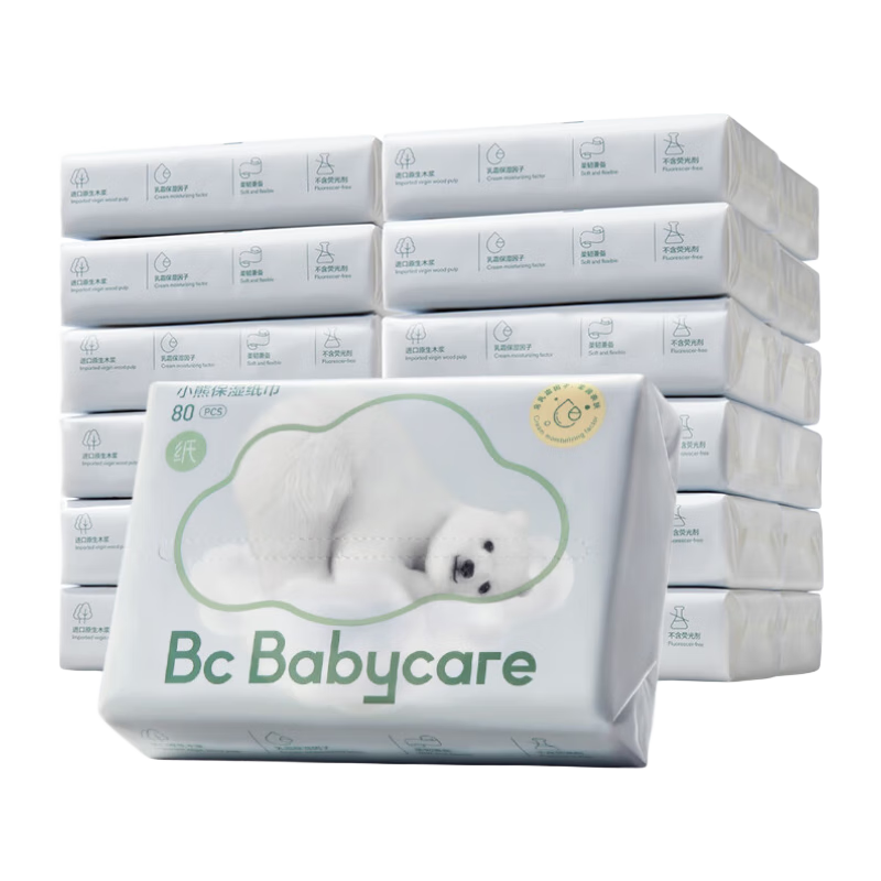 babycare 乳霜抽纸巾 3层 80抽 24包 68.62元（有首购礼金63.62元）