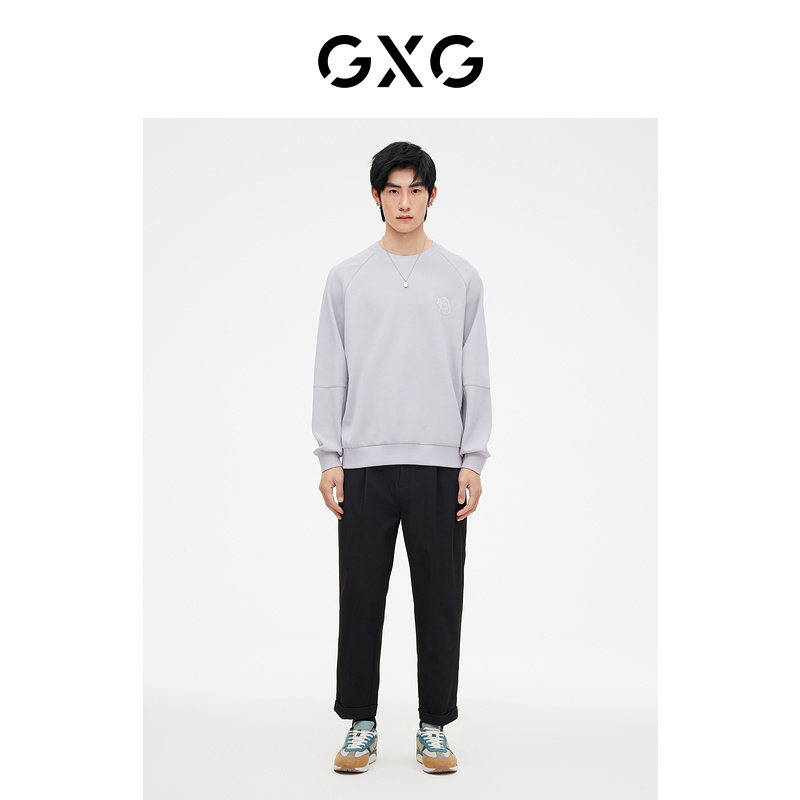 GXG 男装 卫衣长袖大图字母印花潮流灰色 2023年春季新品 139.5元（需买3件，