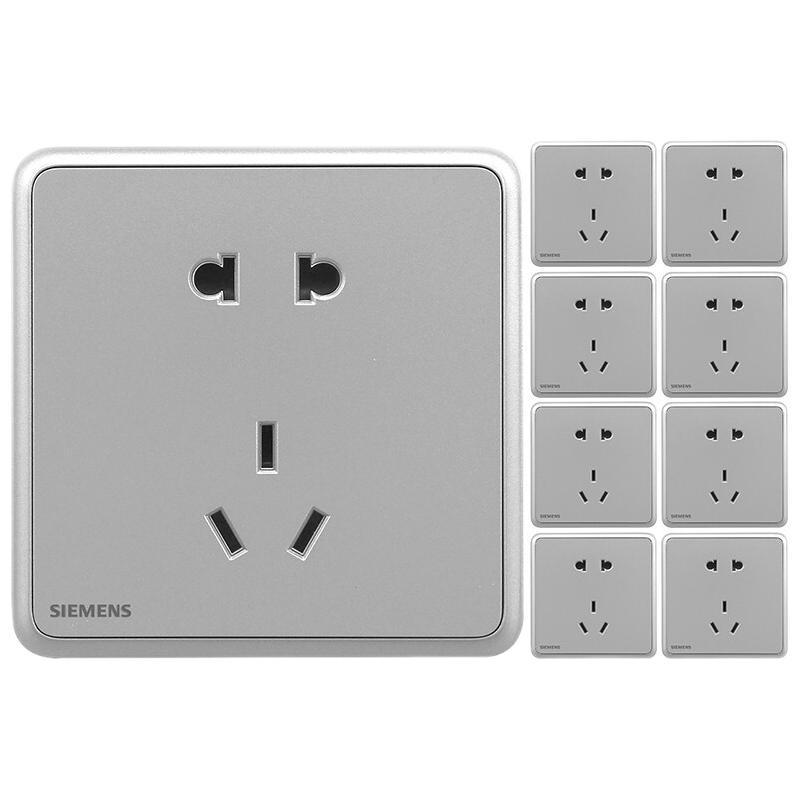 西门子 灵蕴系列 5UB12143NC02 五孔插座 星辉银灰色 10只装 96.17元