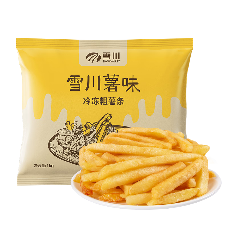 plus：雪川食品 薯味 3/8原味冷冻粗薯条 1kg/袋*10件 155.2元(15.5元/1kg)