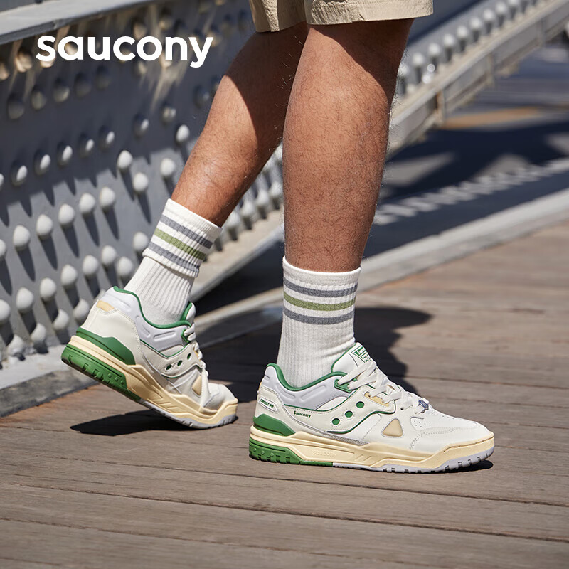 索康尼 saucony CROSS 90 PRM休闲鞋男女经典复古情侣运动休闲板鞋米绿38 ￥399