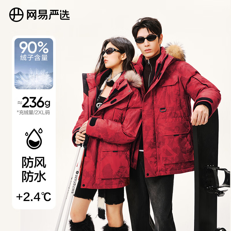 概率券：网易严选 中国大鹅x燕云 地表强温90鹅绒工装羽绒服-30℃抗寒 颜色