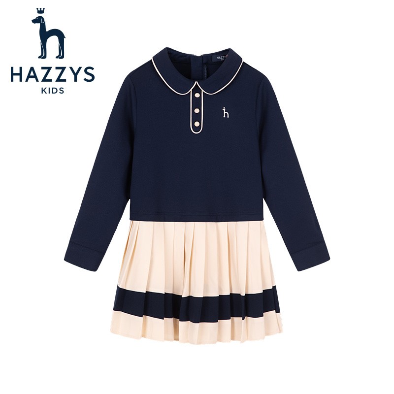 拜年童装：HAZZYS 哈吉斯 罗马布女童连衣裙 219元包邮（双重优惠）