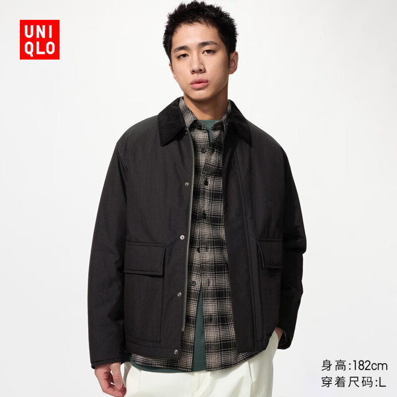 优衣库 487689休闲棉服 黑色 L 男装夹克 399元 - 86线报
