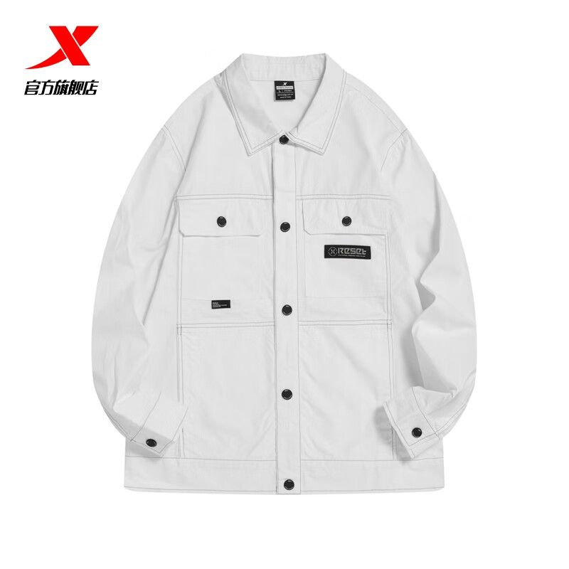 特步 运动外套男装夹克秋季针织上衣开衫卫衣休闲运动服男 黑 185/2XL/男 239