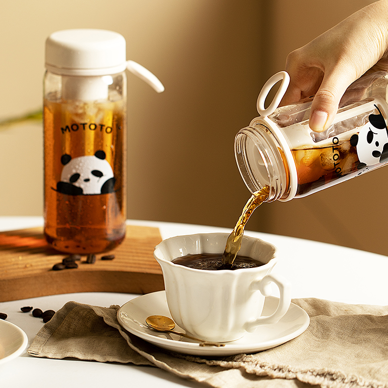 摩登主妇 包邮摩登主妇mototo熊猫咖啡杯子可爱卡通家用咖啡壶冷萃杯 21.76元