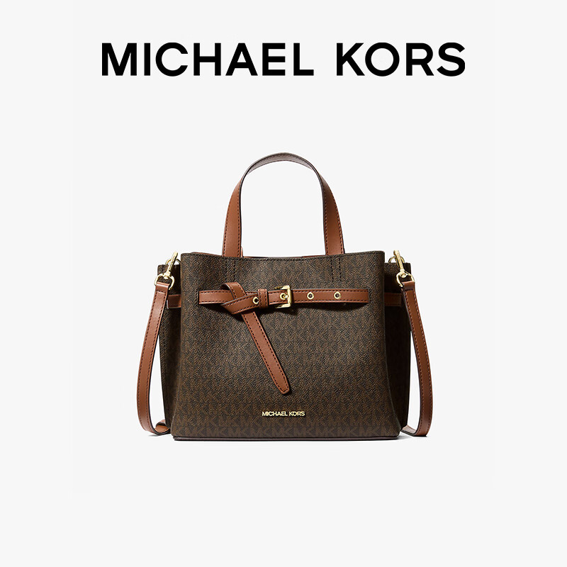 移动端、京东百亿补贴：MICHAEL KORS 迈克·科尔斯 女包EMILIA老花单肩手提包斜