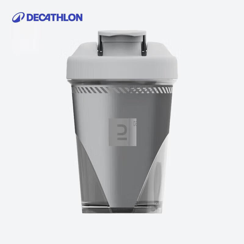 迪卡侬 DECATHLON 摇杯运动水壶蛋白粉健身冲调杯深灰色-4847386 29.9元