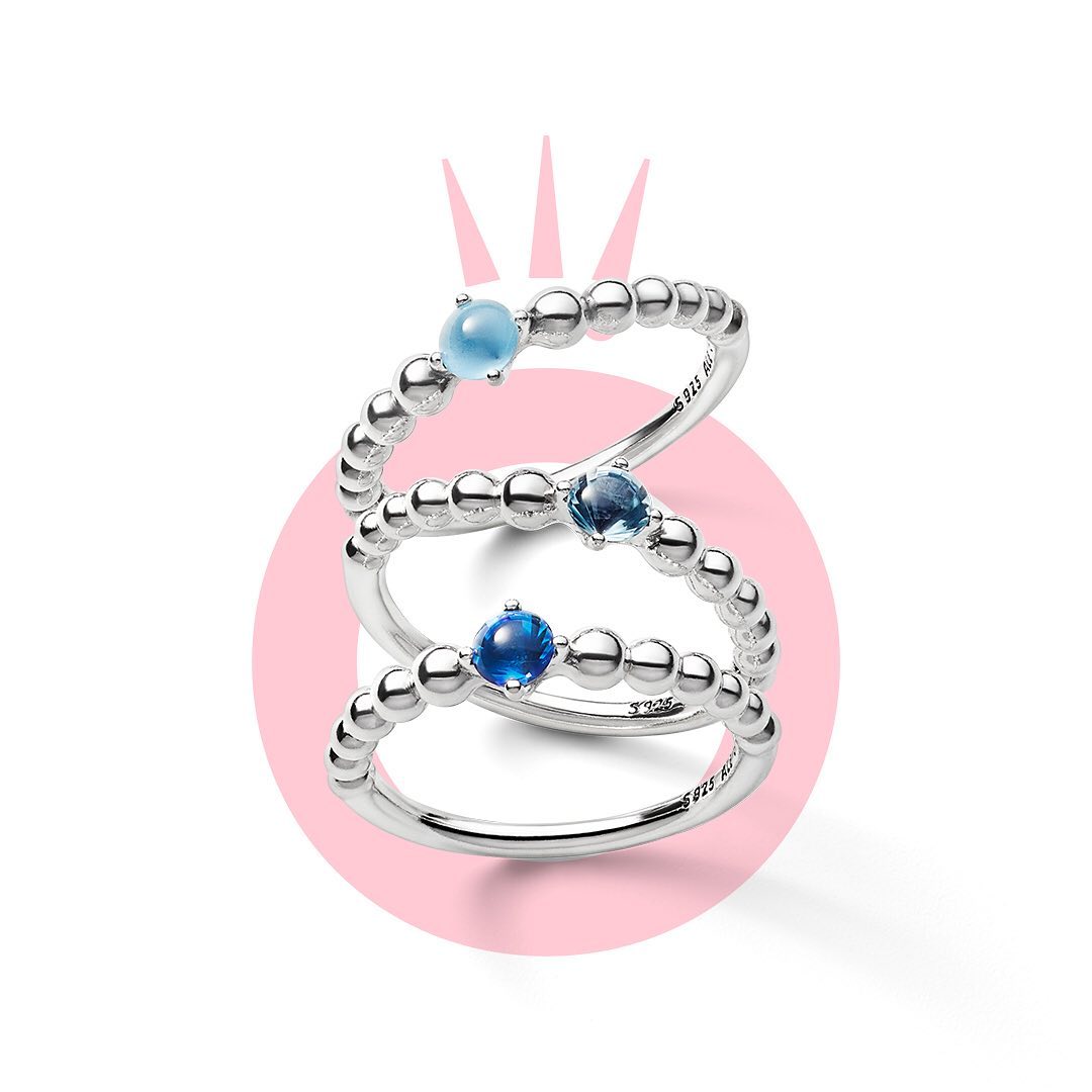 PANDORA 潘多拉 925银天蓝色饰珠戒指 148.8元（需买2件，共297.6元，双重优惠）