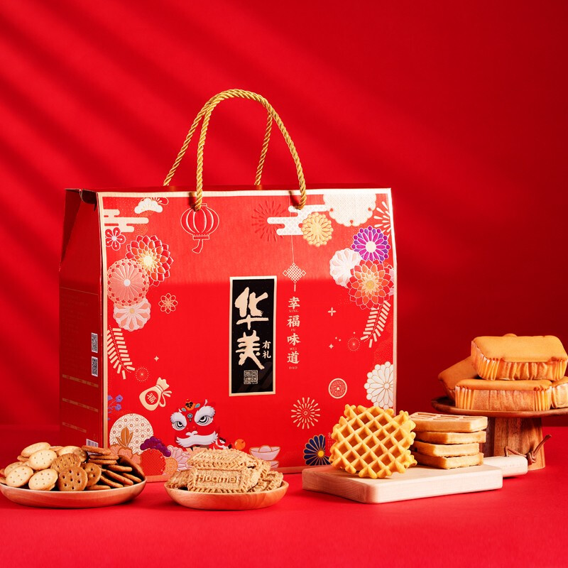 Huamei 华美 幸福味道 饼干礼盒装 1.02kg 32.25元（需买3件，需用券）