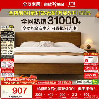 全友 家居 轻奢实木功能床可调高床头带置物台双人主卧大床1.8米DW1201 961.24元 - 86线报 全友 家居 轻奢实木功能床可调高床头带置物台双人主卧大床1.8米DW1201 961.24元 - 86线报