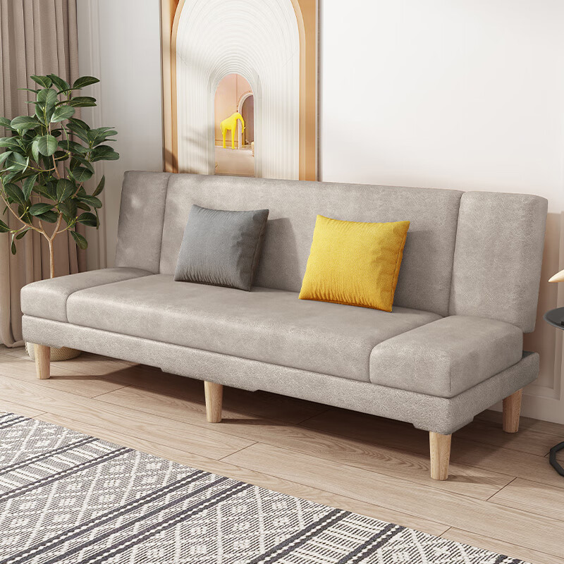 XINGKAI 星恺 沙发客厅折叠沙发床两用小户型科技皮懒人沙发S75灰色1.8米+抱枕