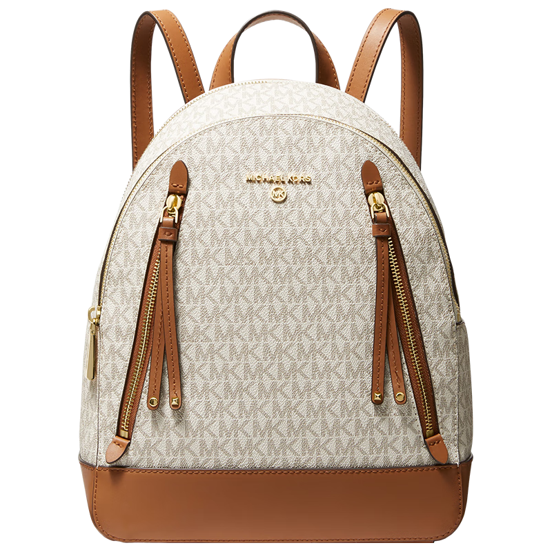 MICHAEL KORS 迈克高仕Brooklyn 女士中号拉链饰双肩包 香草白/橡果棕 149 NS 1036元