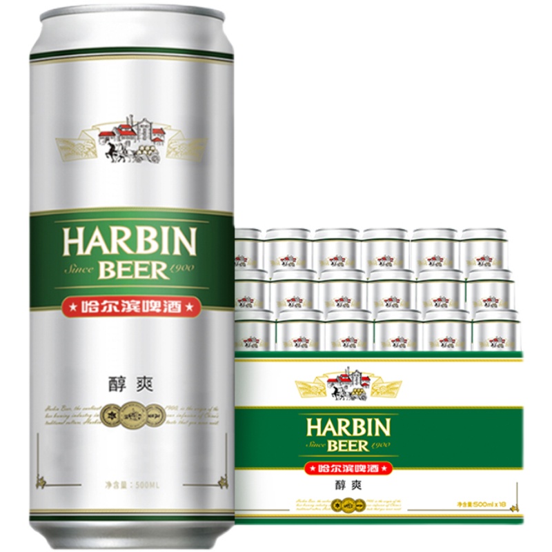 Harbin/哈尔滨啤酒醇爽500ml*18听 券后32.9元