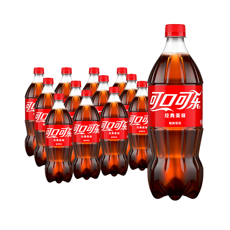 Plus会员、概率券：Coca-Cola 可口可乐汽水 碳酸饮料 888ml*12瓶 家庭聚会 整箱