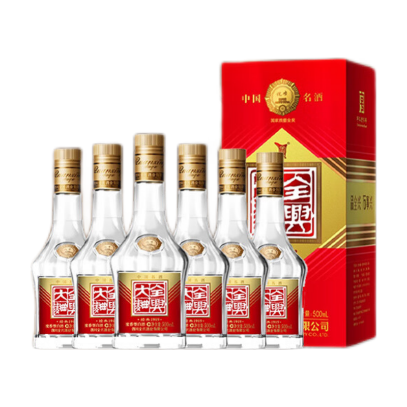 Plus:全兴大曲 经典1989(新品) 52度浓香型纯粮食酿造高度白酒 500ml*6 整箱装 960